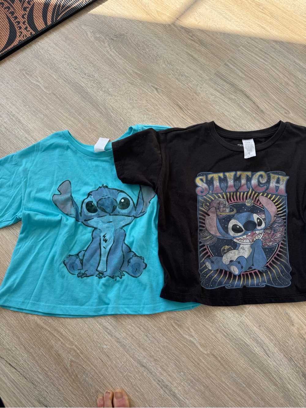 Disney Stitch Kids Short Sleeve Tees - Aqua & Black Bundle. NWOT.